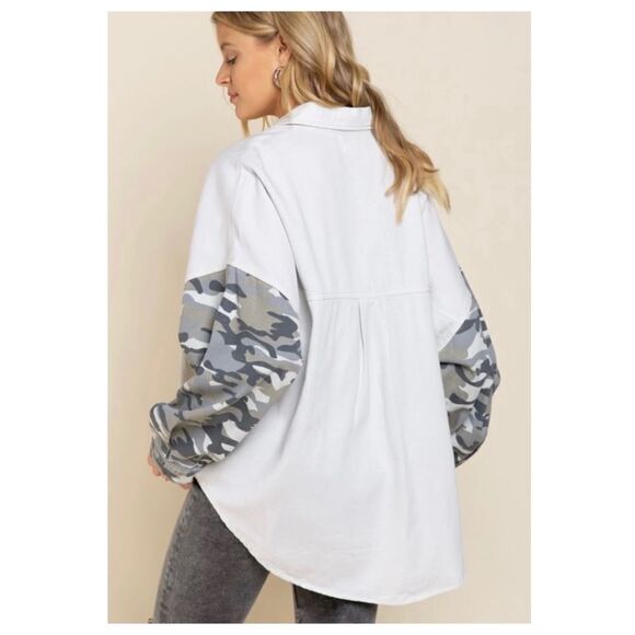 Copy - BEIGE Cream Camo Oversized Shacket - Picture 15 of 16